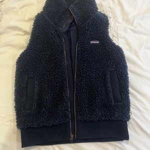 Patagonia Sherpa fleece vest - navy blue, men’s small